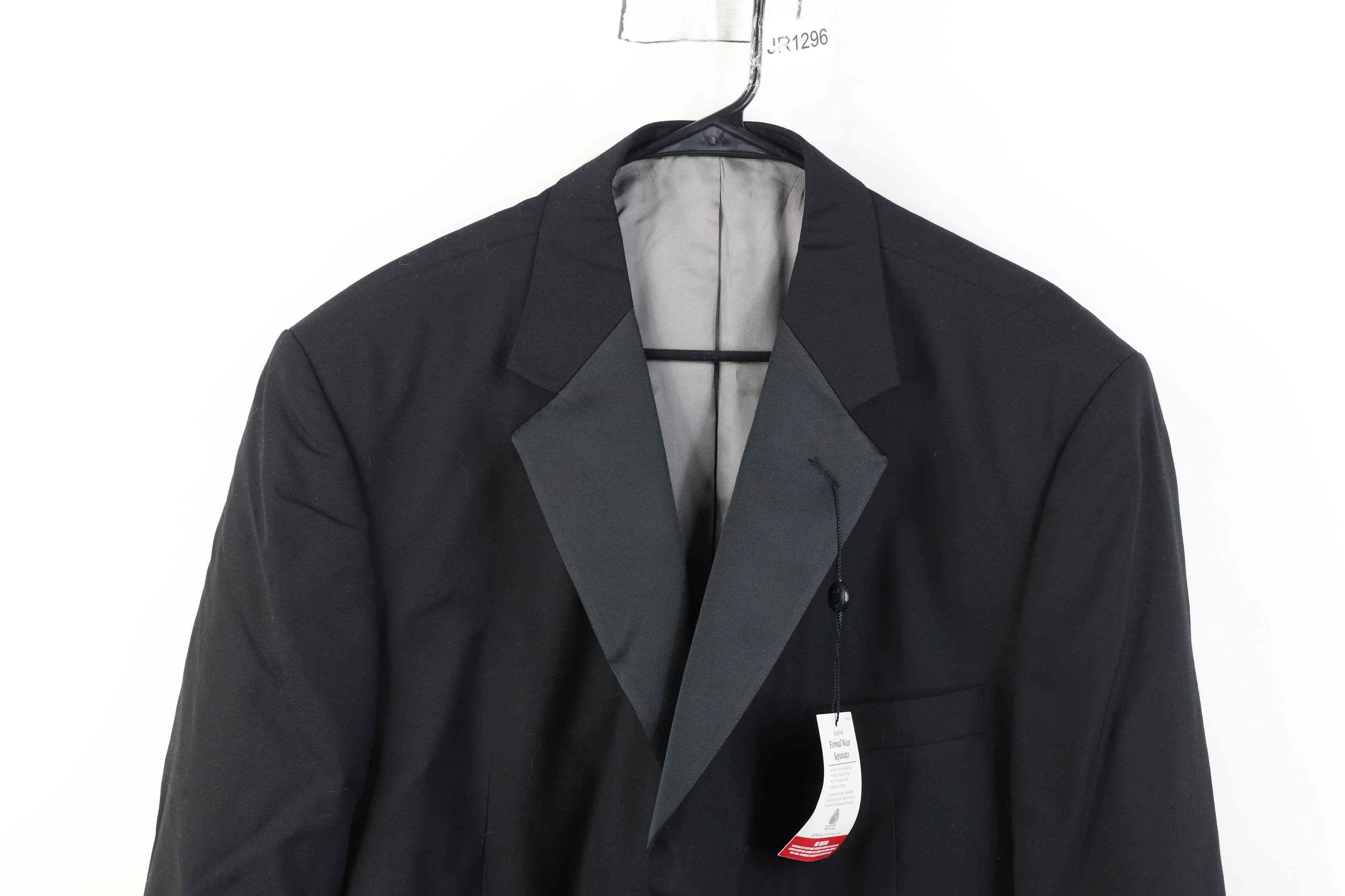Vintage Deadstock Vintage 90s Y2K Wool Tuxedo Suit Coat Jacket Black Size US XXL / EU 58 / 5 - 2 Thumbnail