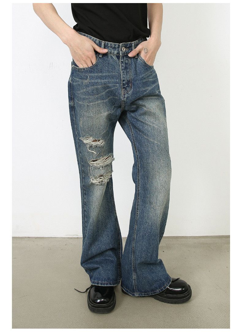Japanese Brand Japanese retro loose straight-leg ripped flared jeans Size US 32 / EU 48 - 5 Thumbnail
