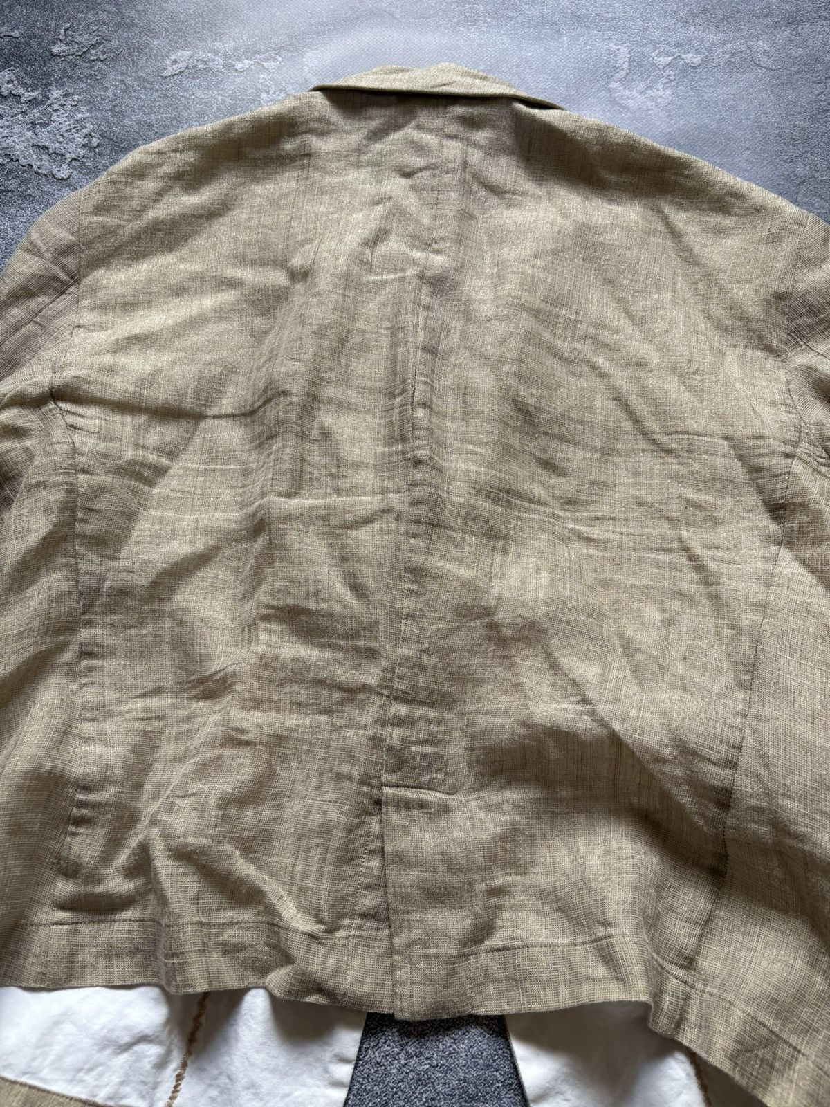 Marithe + Francois Girbaud Vintage Marithe Francois Girbaud Beige Linen Blazer Jacket Size XS / US 0-2 / IT 36-38 - 7 Thumbnail