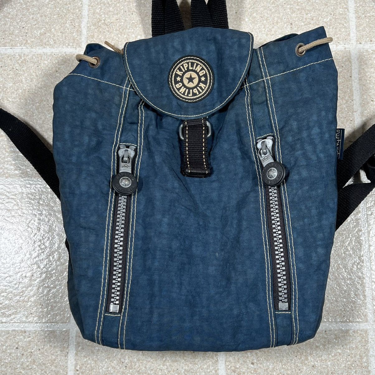 Vintage Kipling Archival vintage nylon drawstring bag backpack Size ONE SIZE - 3 Thumbnail