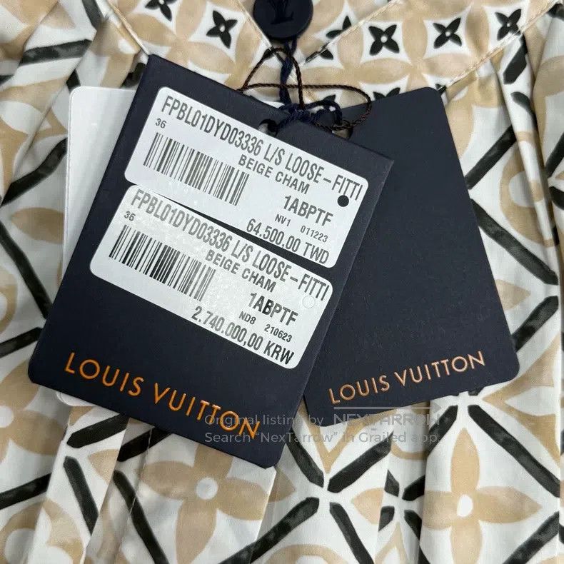 Louis Vuitton Louis Vuitton Beige full logo shirt Size XS / US 0-2 / IT 36-38 - 7 Thumbnail