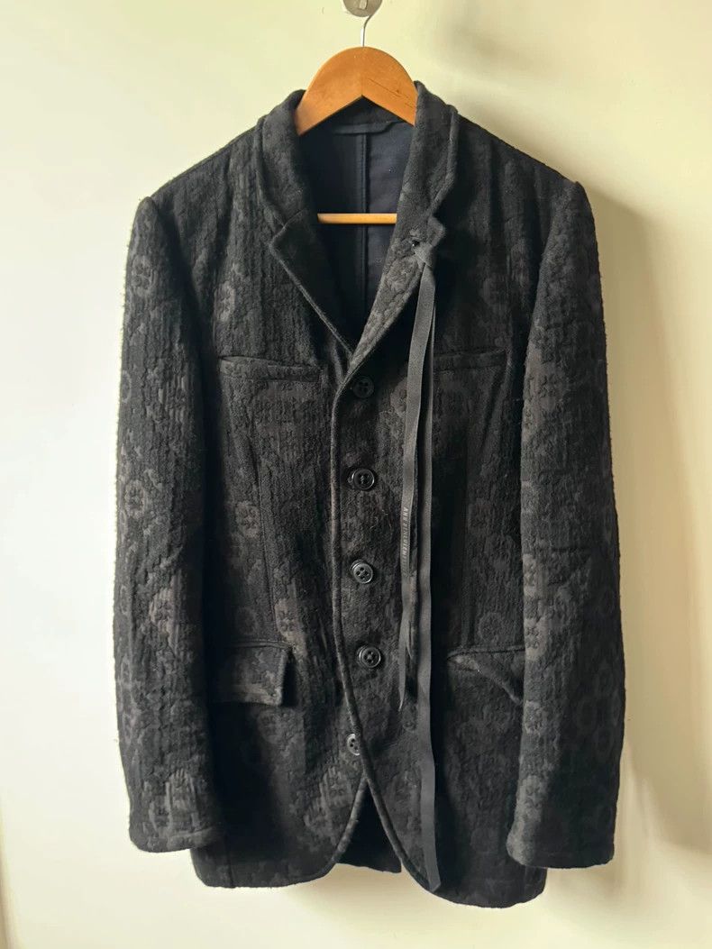 Ann Demeulemeester Ann Demeulemeester 13AW Flocked Ribbon Coat Size US S / EU 44-46 / 1 - 1 Thumbnail