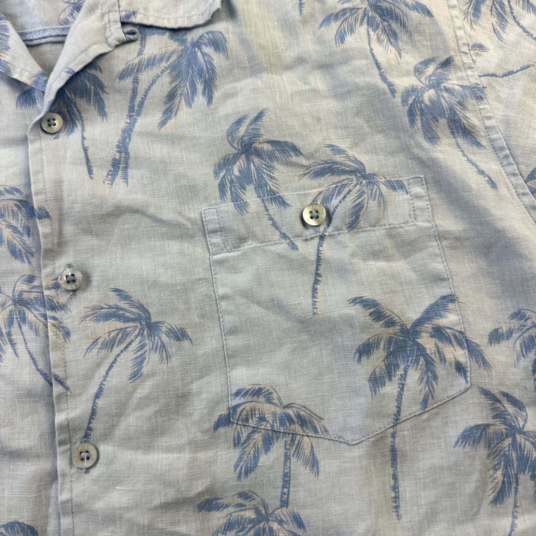 Tori Richard Tori Richard Shirt Mens Extra Large Blue Button Up Linen Camp Size US XL / EU 56 / 4 - 3 Thumbnail