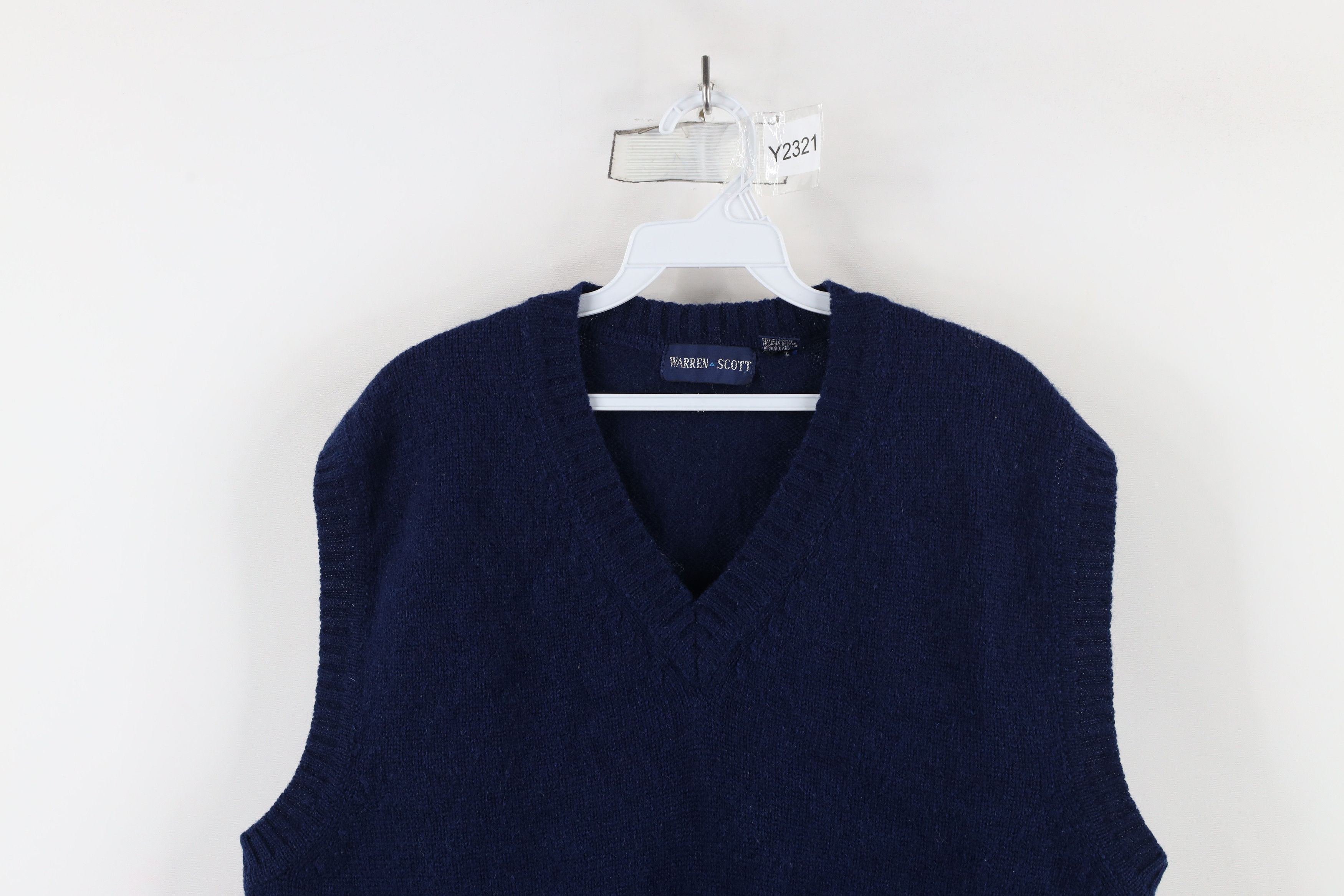 Vintage Vintage 90s Streetwear Blank Wool Blend Knit Sweater Vest Size US XL / EU 56 / 4 - 2 Thumbnail