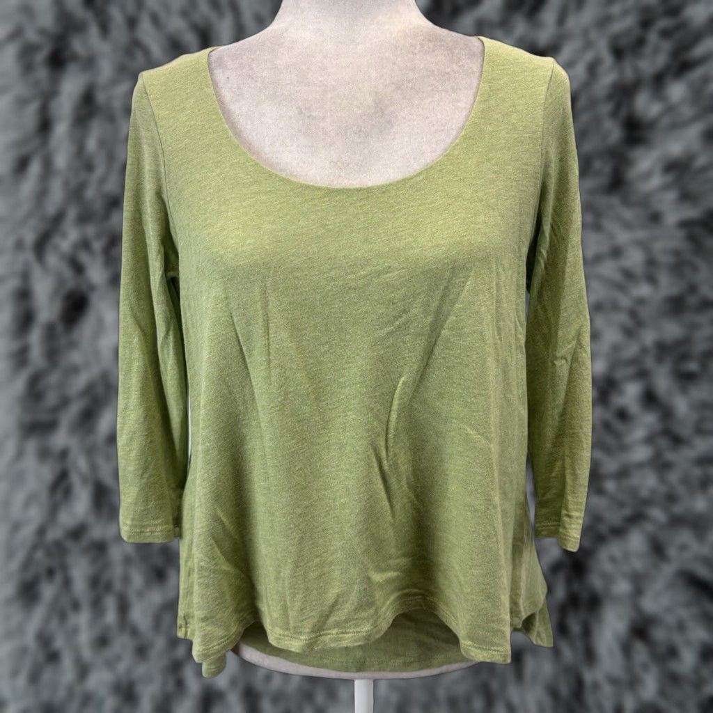 J. Jill J. Jill Purejill Layered Elliptical Top Shirt 3/4 Sleeve Sz Medium Petite Green Casual Size M / US 6-8 / IT 42-44 - 1 Thumbnail
