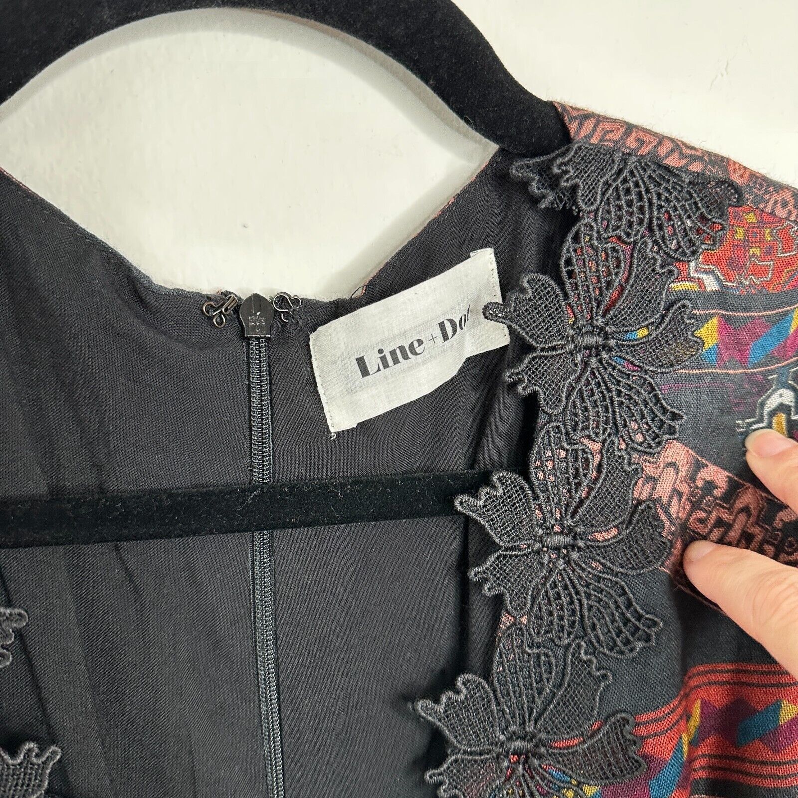 Other Line & Dot Black Rust Aztec Lace Slit Maxi Cold Shoulder M Size M / US 6-8 / IT 42-44 - 4 Thumbnail