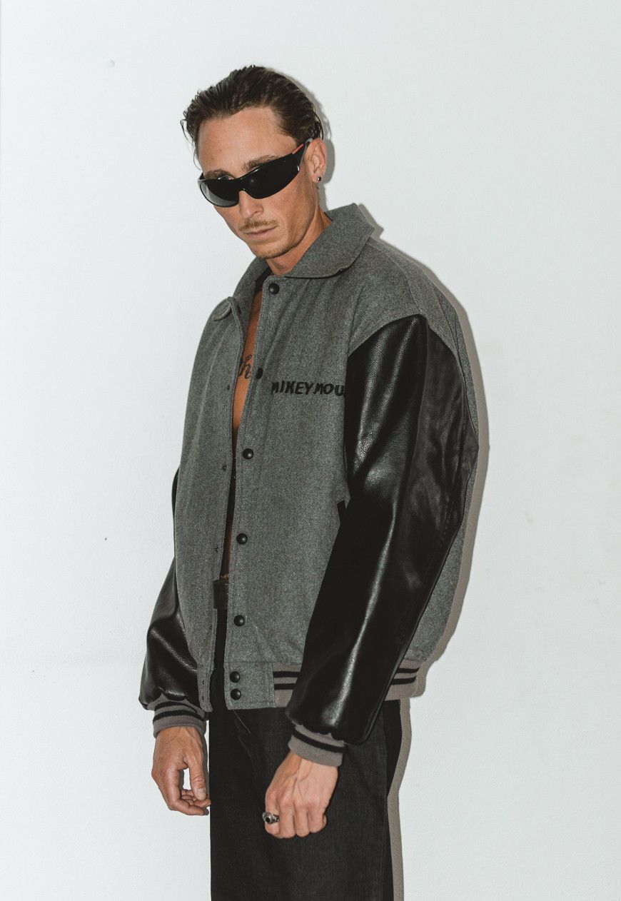 Designer × Vintage Collectible 90s Mickey Monesy Wool Leather Bomber Jacket Size US XL / EU 56 / 4 - 2 Thumbnail