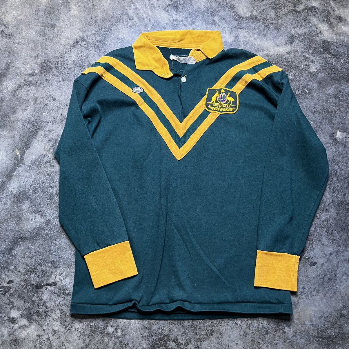 Vintage vintage 70s australia rugby polo longsleeve button up shirt Size US M / EU 48-50 / 2 - 1 Thumbnail