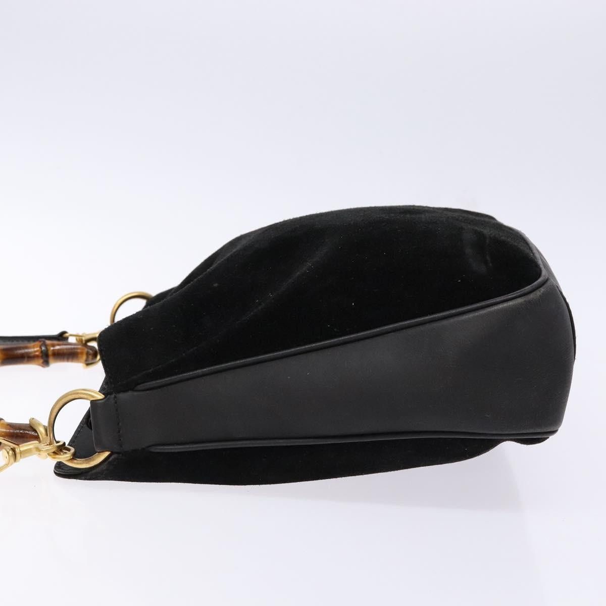 Gucci GUCCI Bamboo Shoulder Bag Suede Black Gold 001 3754 001 3754 Size ONE SIZE - 5 Thumbnail