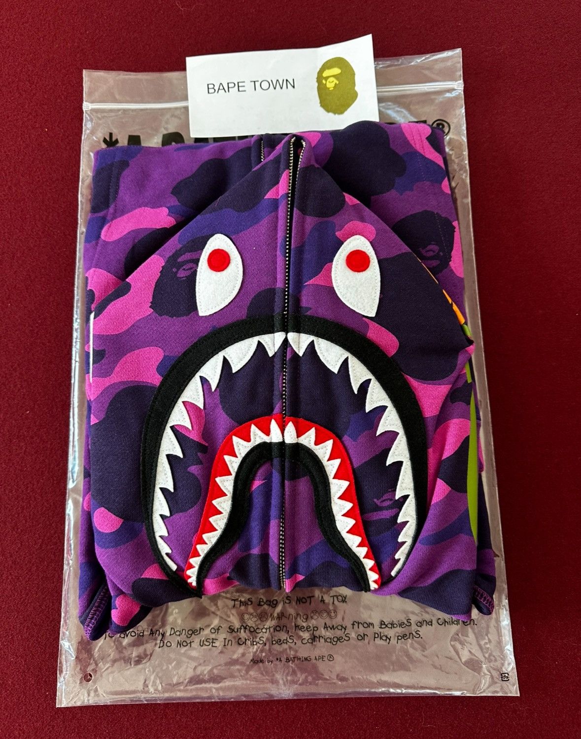 COLOR CAMO FULL ZIP SHARK HOODIE (PURPLE)