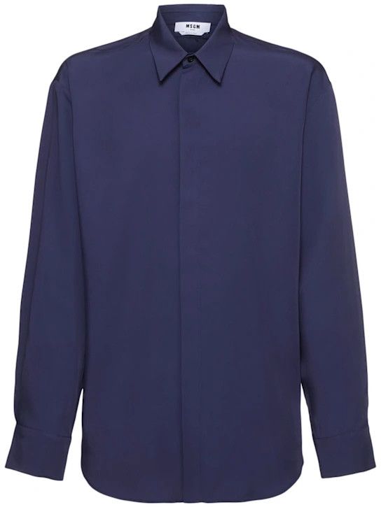 MSGM o1lsvrm0425 Viscose Shirt in Navy Size US XXL / EU 58 / 5 - 1 Thumbnail