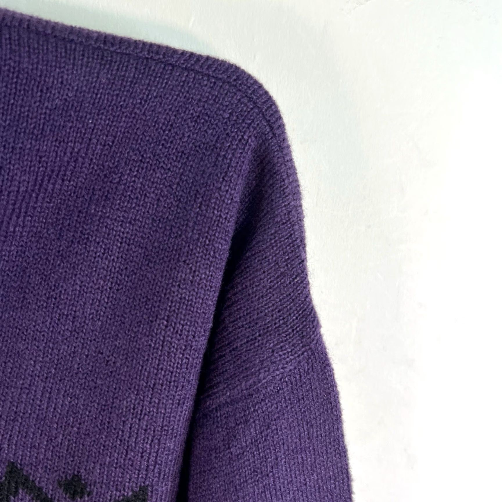 Vintage NYC Sweatshirt Women M Purple Geometric Pattern Hooded Knit Pullover NWT Activewear Size M / US 6-8 / IT 42-44 - 3 Thumbnail