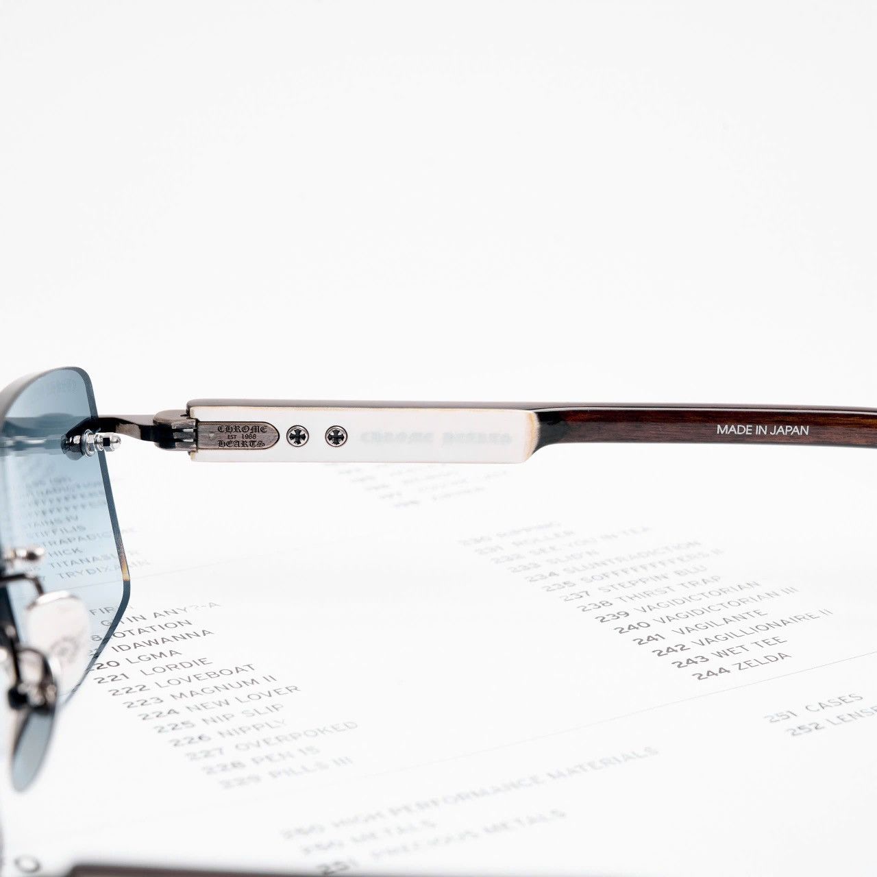 Chrome Hearts CHROME HEARTS DEEP II ANTIQUE SILVER - WHITE EBONY WOOD PIANO VARNISH SUNGLASSES Size ONE SIZE - 4 Thumbnail