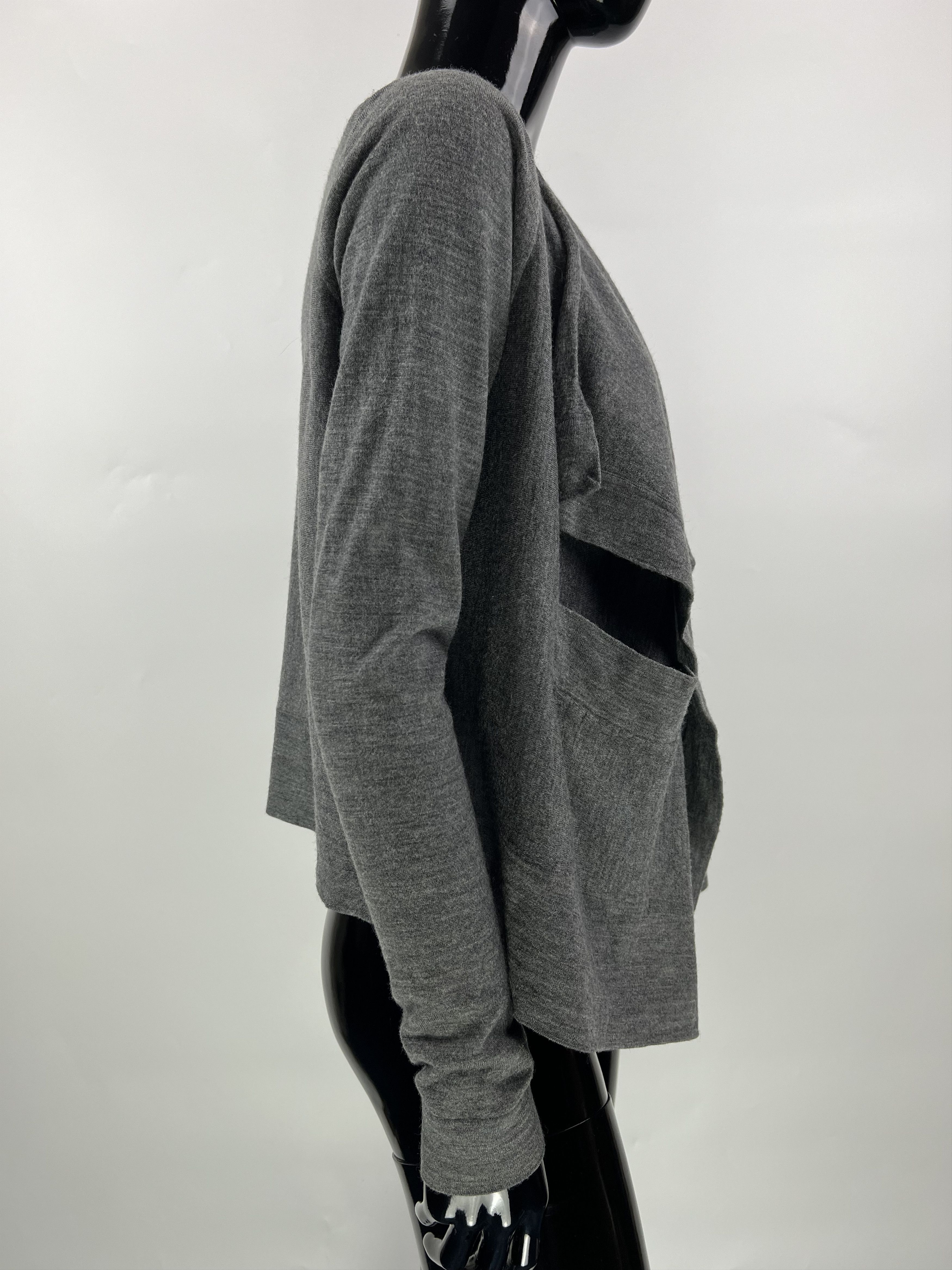 Cos COS Women's Gray 100% Merino Wool Cape Open Cardigan Size M Size M / US 6-8 / IT 42-44 - 2 Thumbnail
