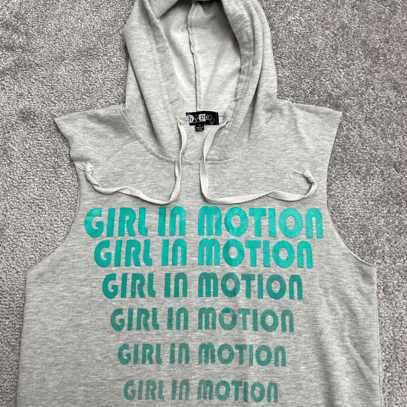 Vintage Hype Graphic Hoodie Sweatshirt Womens Small Gray Muscle Cut Off Casual Pullover Size M / US 6-8 / IT 42-44 - 3 Thumbnail