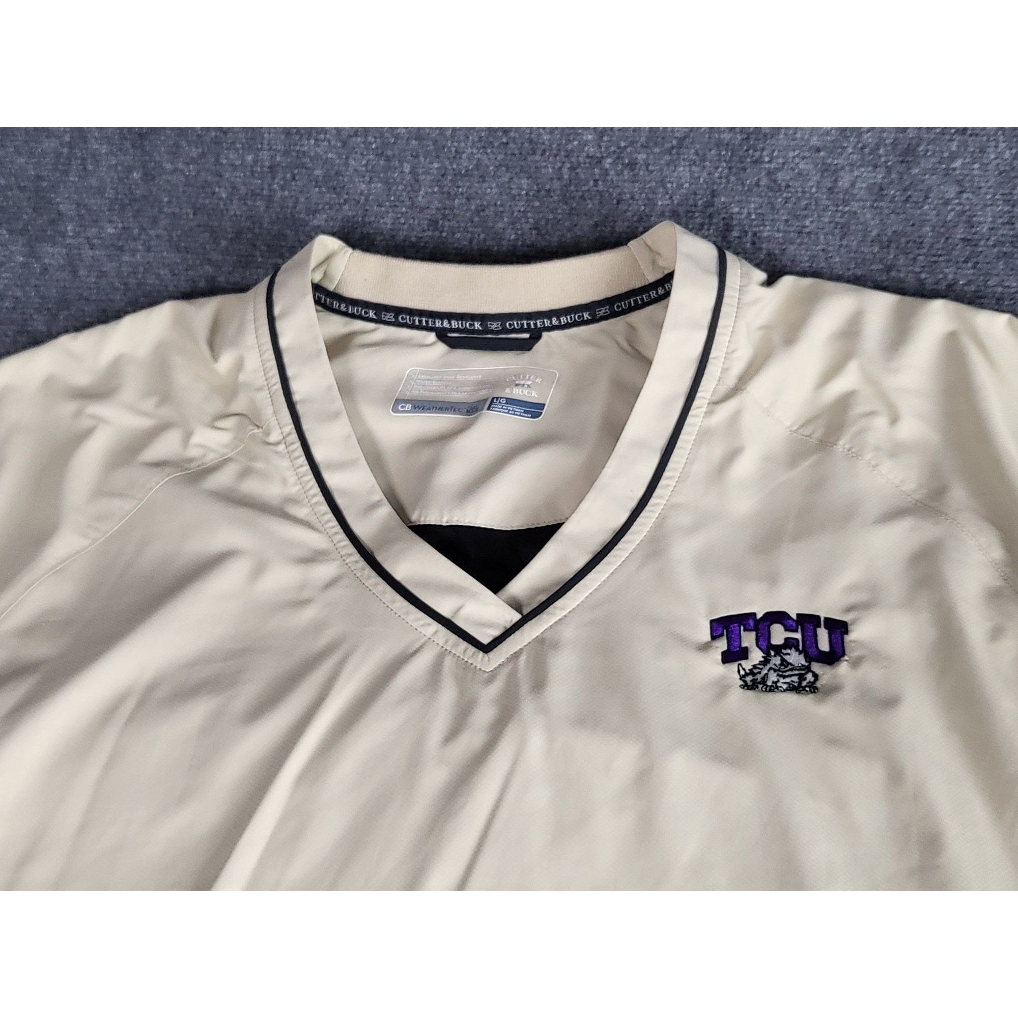 Cutter & Buck TCU Horned Frogs Pullover Men Sz L Cutter & Buck CB Weathert Size US L / EU 52-54 / 3 - 4 Thumbnail