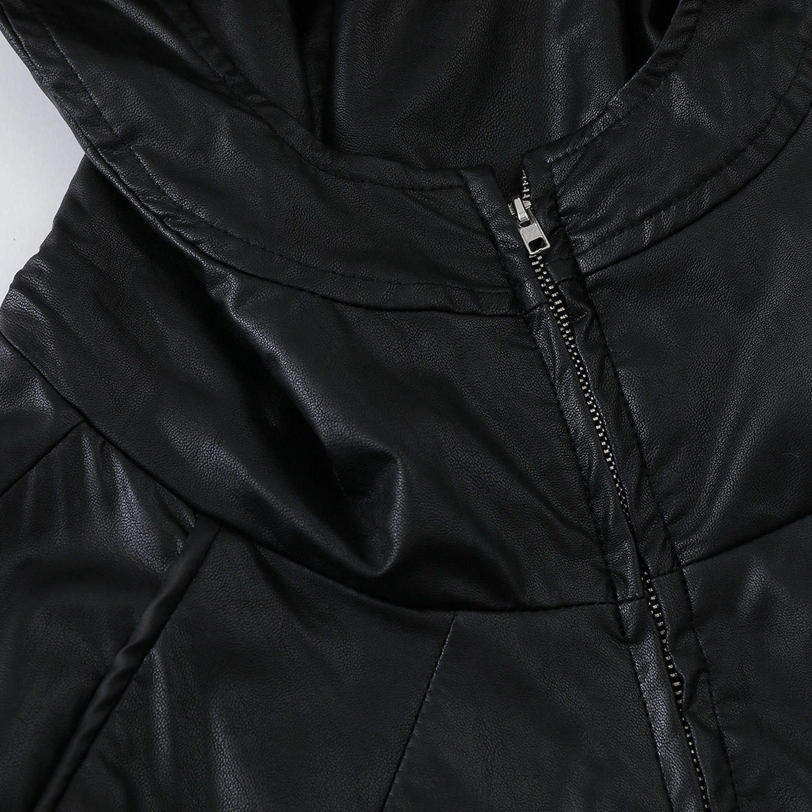 Japanese Brand Black Oversized Hooded Faux Leather Jacket Size US M / EU 48-50 / 2 - 3 Thumbnail