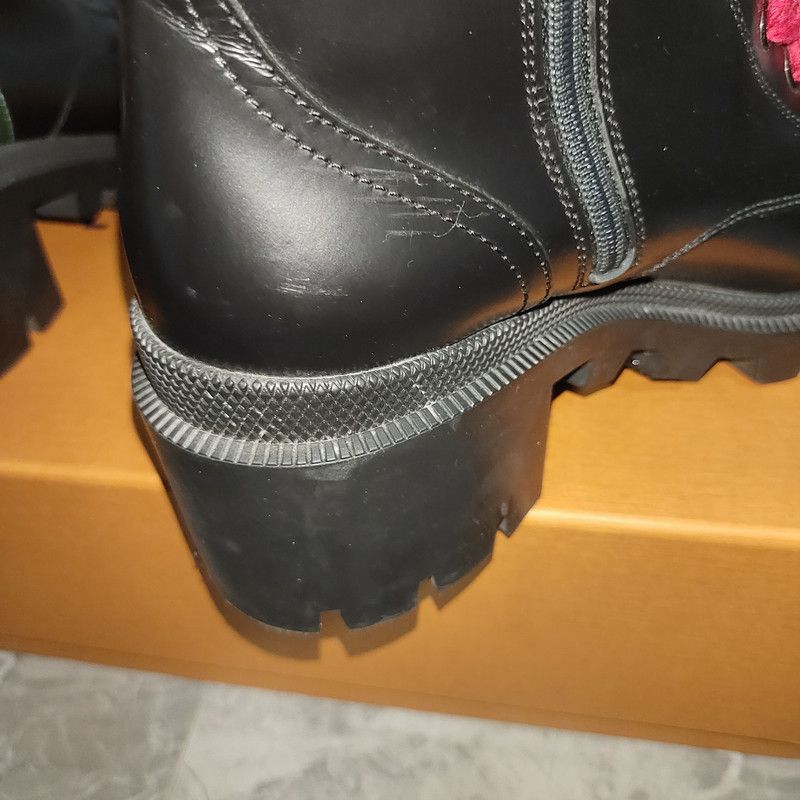 Gucci Gucci Women's Leather Web Ankle Boots in Black - Size US 6.5 / EU 39-40 - 8 Thumbnail