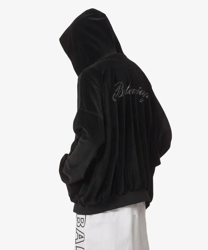 Balenciaga o1bcso1str0326 Handwritten Oversized Zip-Up Hoodie in Black Size S / US 4 / IT 40 - 5 Thumbnail