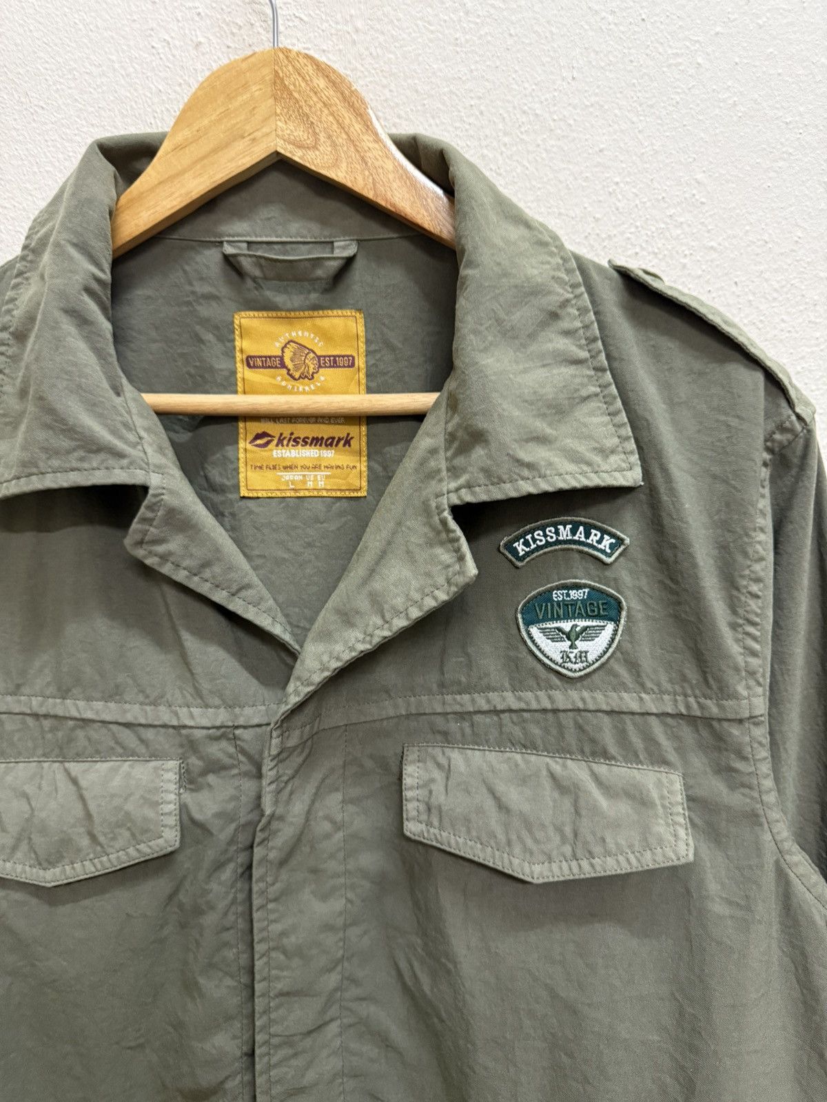 Japanese Brand × KISS × Vintage Kissmark Open Colar M65 Field Jacket Military Style Size US L / EU 52-54 / 3 - 15 Thumbnail