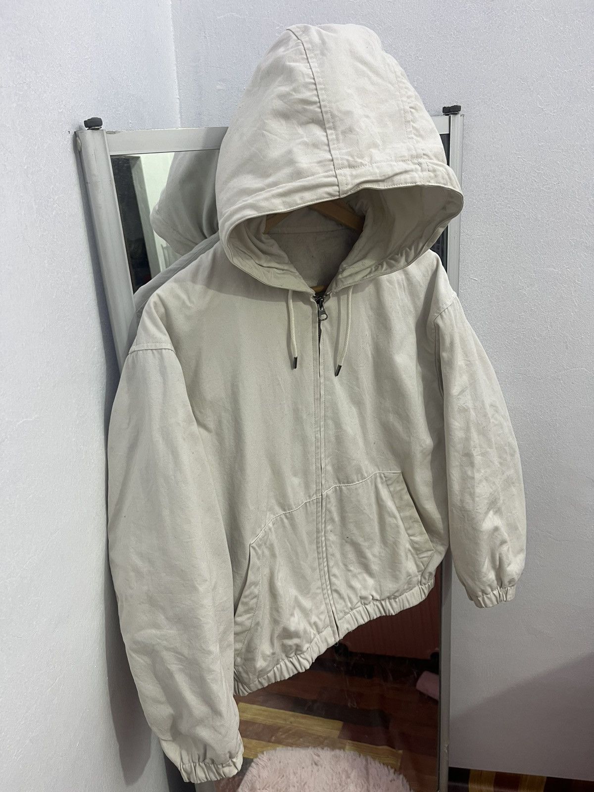 Lemaire × Uniqlo Uniqlo x Lemaire Beige Hooded Jacket Boxy Fit Size S / US 4 / IT 40 - 2 Thumbnail