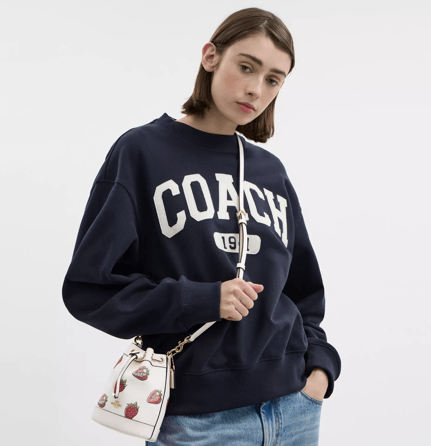 Coach NWT Coach Mini Bucket Bag With Strawberry Print CAL11 Size ONE SIZE - 6 Thumbnail