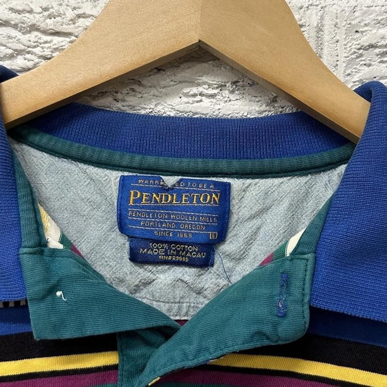 Pendleton Vintage Pendleton Polo Striped Short Sleeve Collared Shirt Size US L / EU 52-54 / 3 - 4 Thumbnail