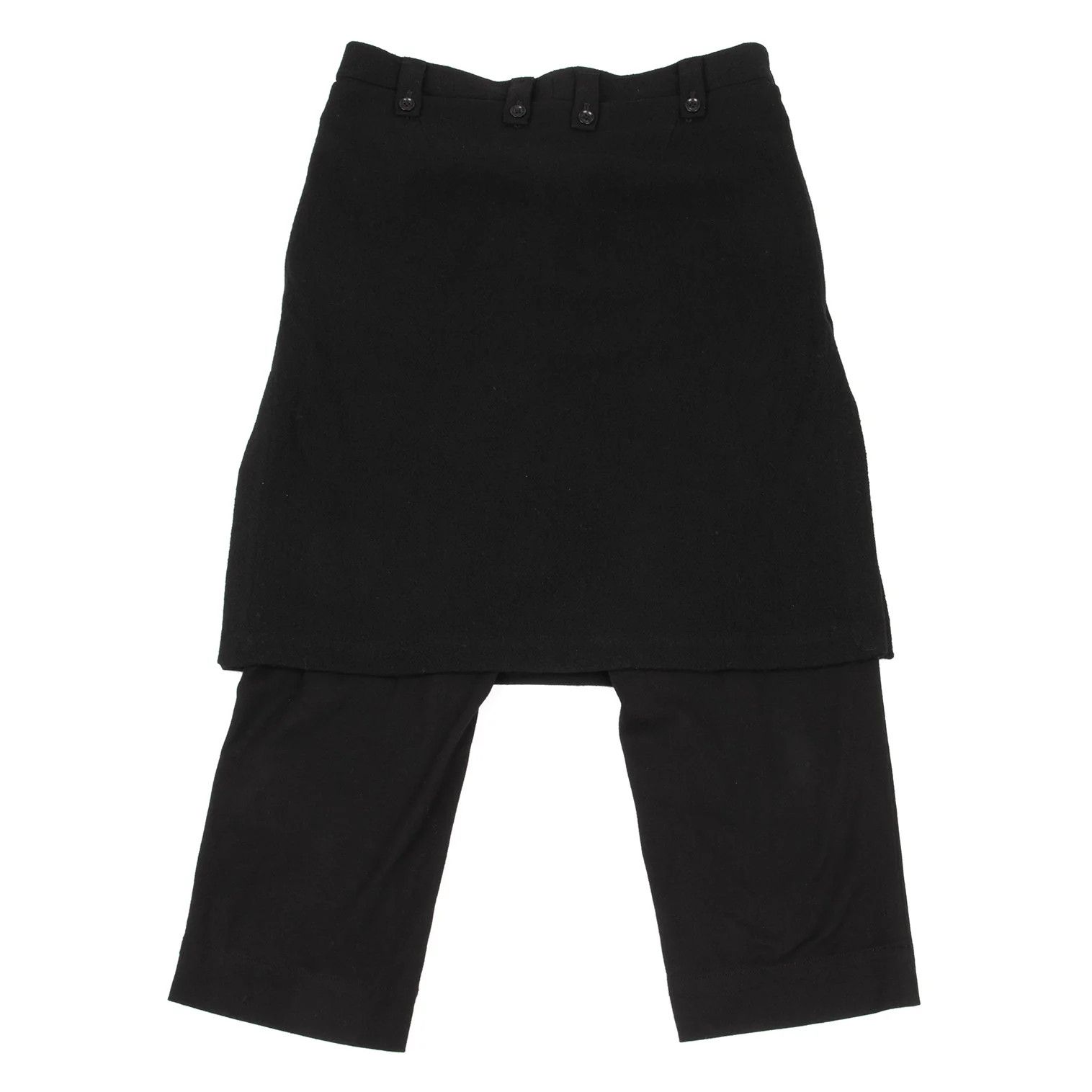 Yohji Yamamoto Flannel Wool Mixed Material Skirt Pants Black Size 3 Size US 34 / EU 50 - 12 Thumbnail
