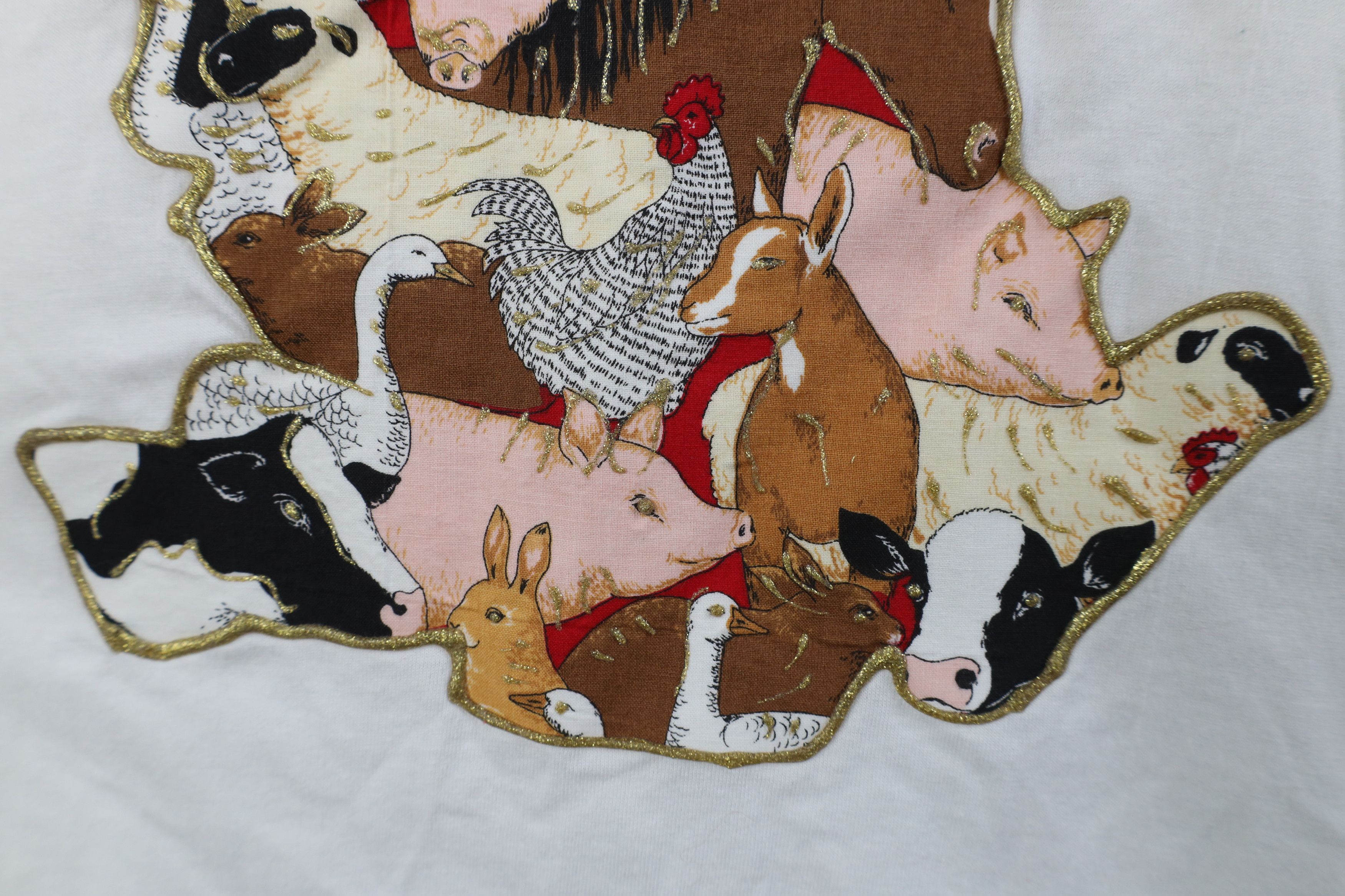 Vintage Vintage 90s Streetwear Glitter Farmhouse Animals T-Shirt Size XL / US 12-14 / IT 48-50 - 6 Thumbnail