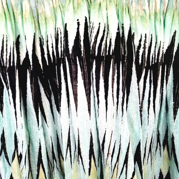 Free People Indian Summer Green/Black Smocked Waist Printed Dress Size S / US 4 / IT 40 - 13 Thumbnail