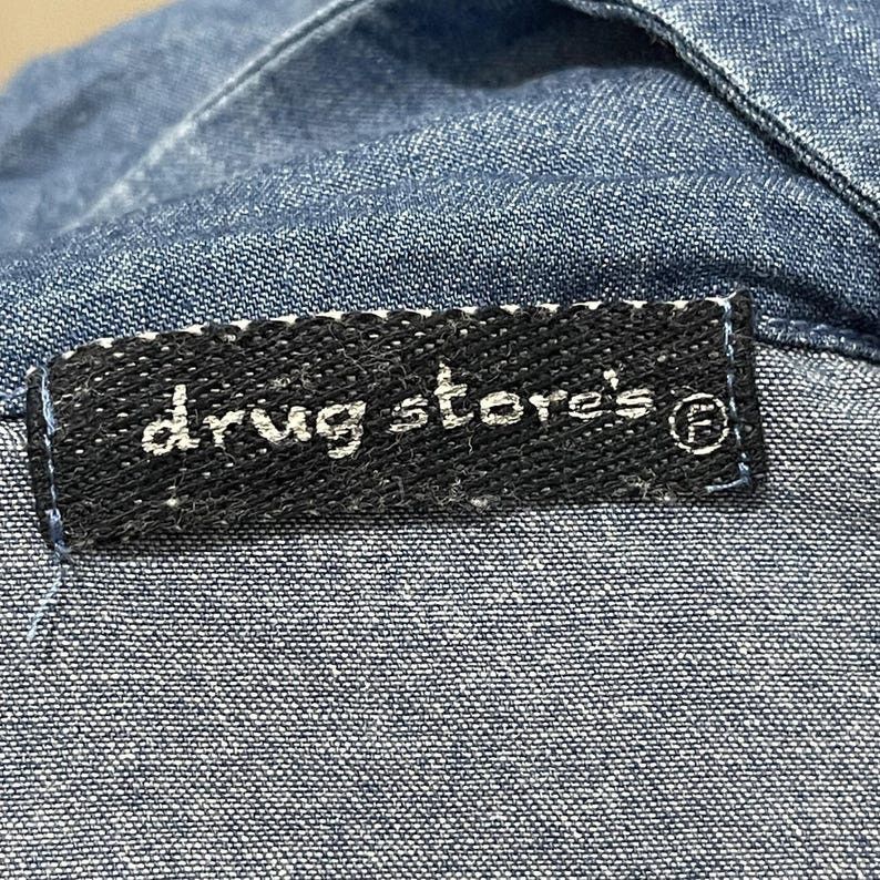 Japanese Brand × Vintage Vintage Drug Store Zipper Trench Coat Denim Jacket Size US L / EU 52-54 / 3 - 8 Thumbnail