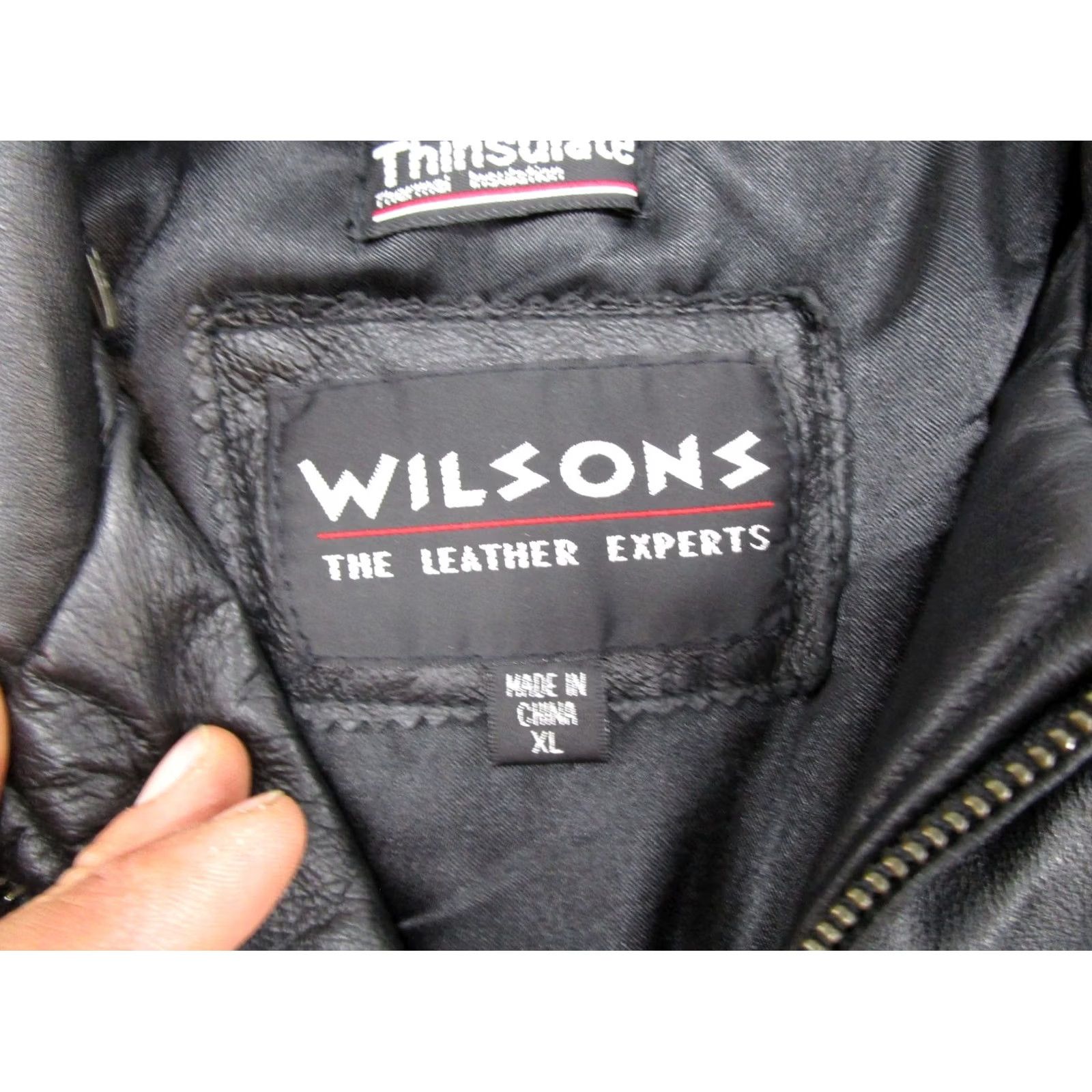 Wilson Wilson Leather Jacket Black Collared Belted Thinsulate Lined Women's XL Jacket Women XL Black Wilson Leather Belted Collared Thinsulate Lined Jacket Size XL / US 12-14 / IT 48-50 - 2 Thumbnail