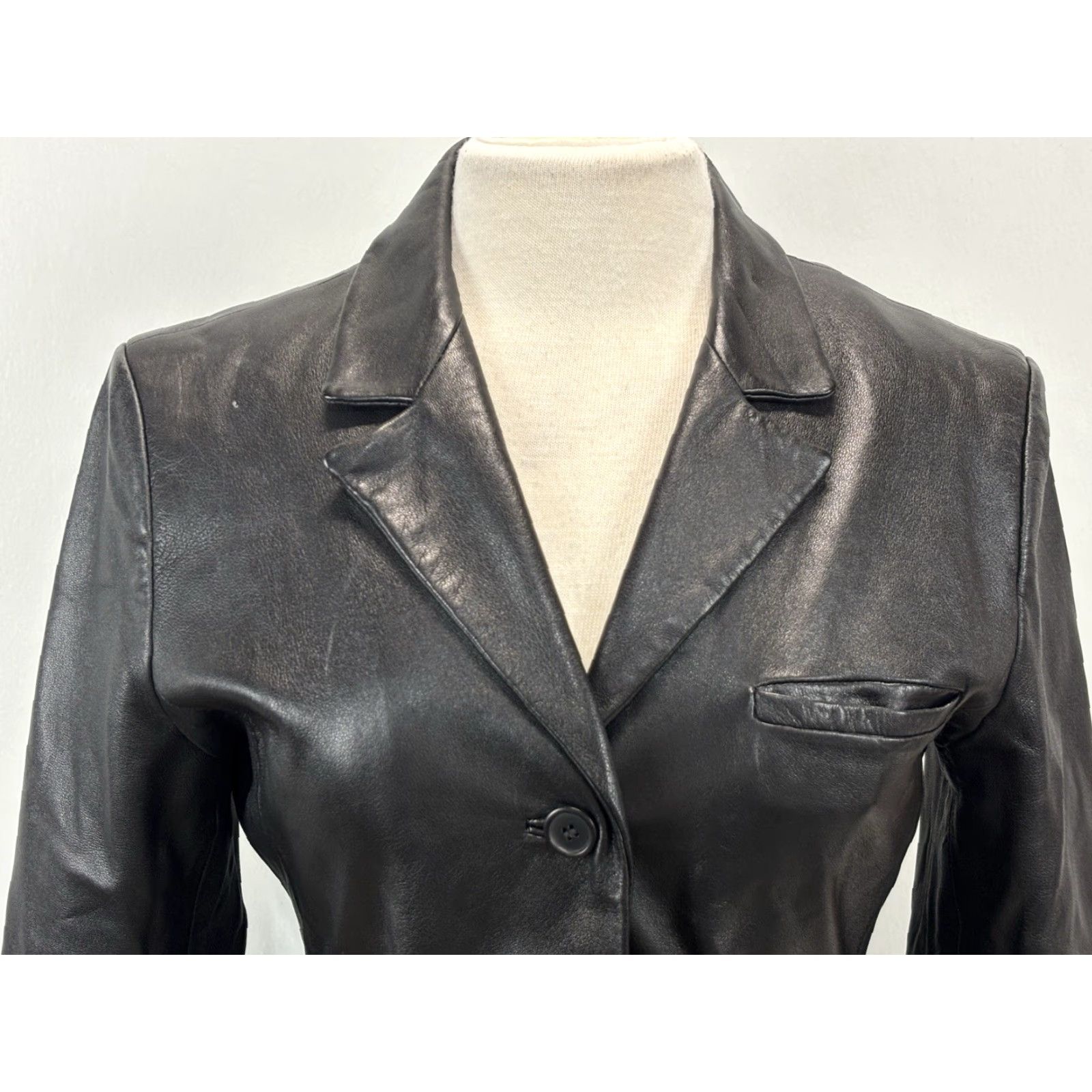 Wilson VINTAGE Wilson Leather Jacket Womens Black Small Y2K Goth Grunge Studio Pelle X Leather Size S / US 4 / IT 40 - 5 Thumbnail
