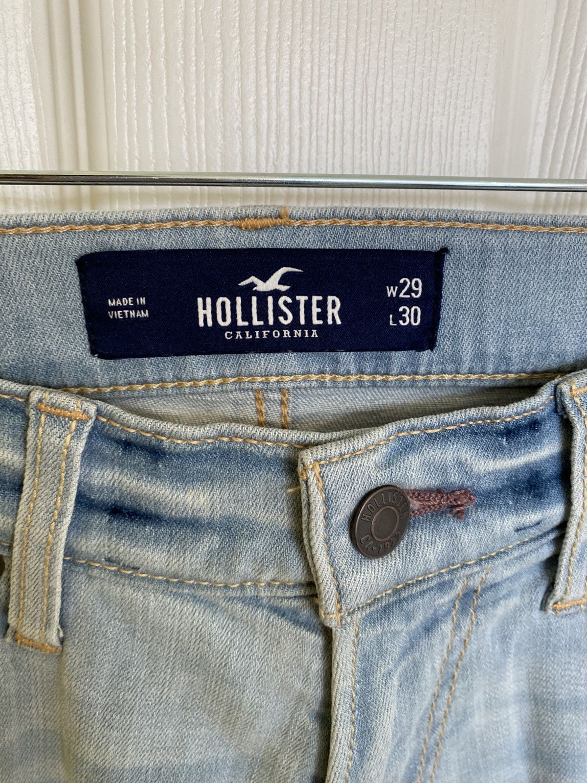 Hollister Hollister Advanced Stretch Light Blue Skinny Jeans W29 L30 Size US 29 - 2 Thumbnail