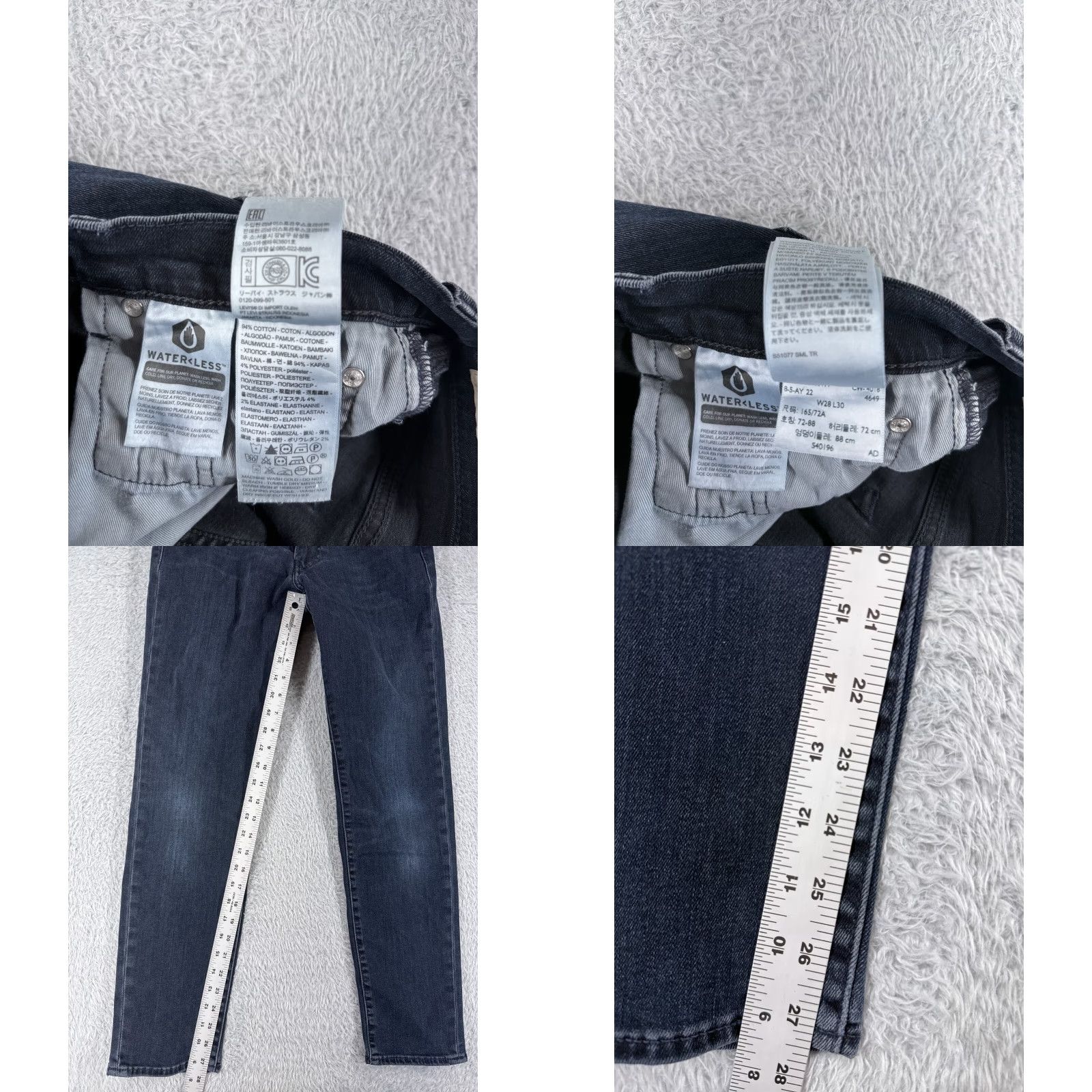 Levi's Levi's Levi's 511 Jeans Denim Blue 28x28 Regular Cotton Blend Pants Men Vintage No 28 Size US 28 / EU 44 - 8 Thumbnail