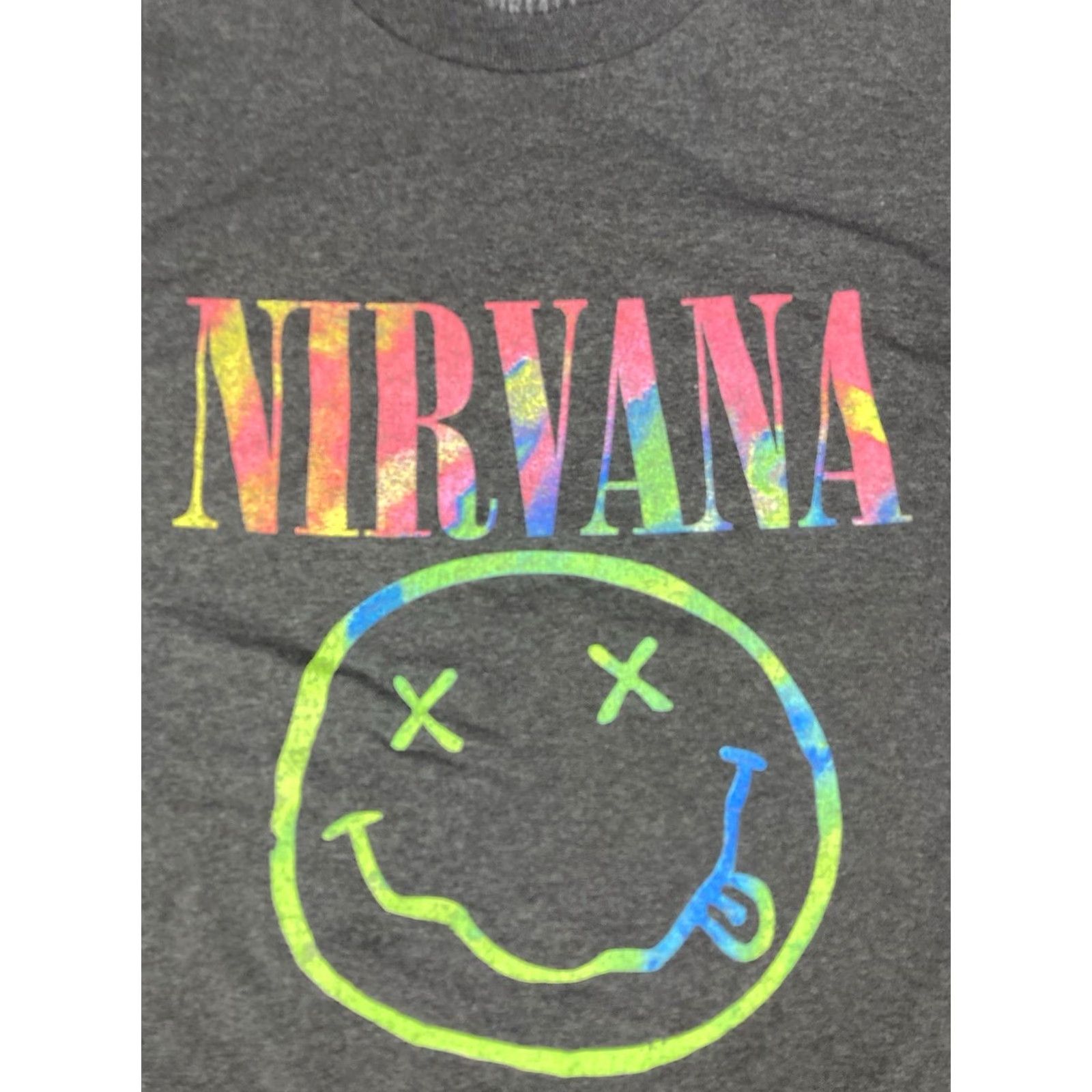 Vintage VINTAGE Nirvana Happy Face Graphic T-shirt Mens Small Dark Gray Short Sleeve Music Size US S / EU 44-46 / 1 - 2 Thumbnail