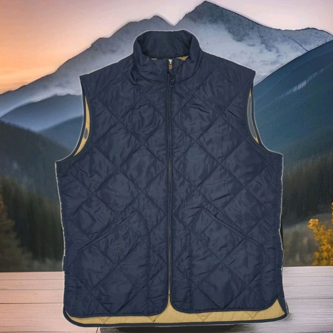 J.Crew J. CREW Vest Mens Medium Navy Blue Quilted Jacket Preppy Size US M / EU 48-50 / 2 - 3 Thumbnail