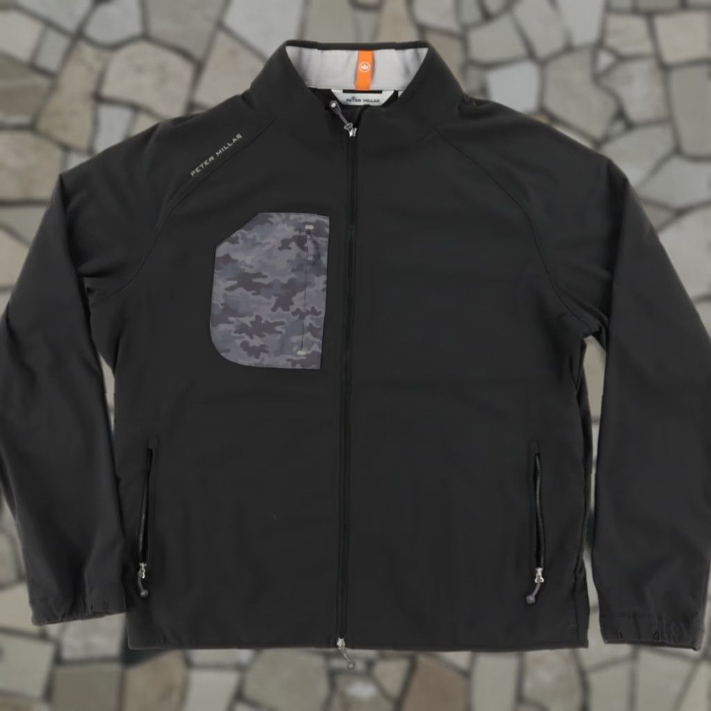 Peter Millar Peter Millar Flex Adapt Full Zip High Stretch Solid Mock Long Sleeve Jacket Black Men's XL Size US XL / EU 56 / 4 - 1 Thumbnail