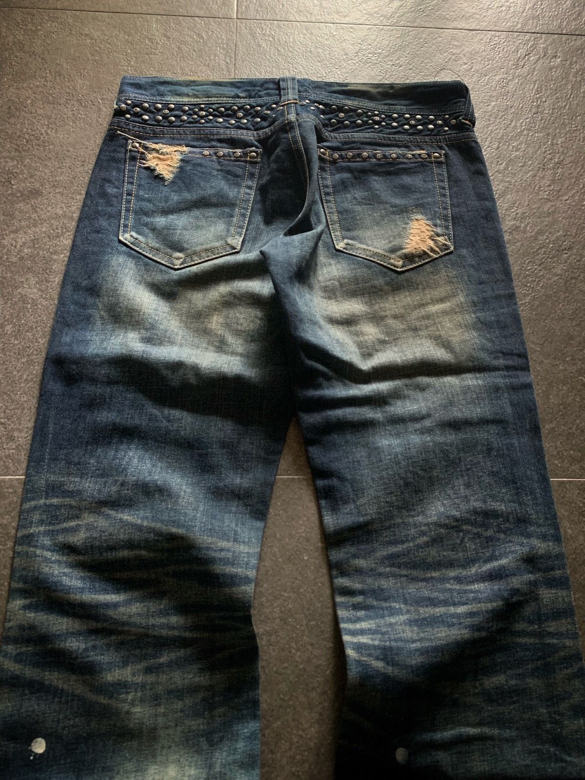 If Six Was Nine Varosh Mud Wash Studded Swarovski Flared Denim Size US 32 / EU 48 - 8 Thumbnail