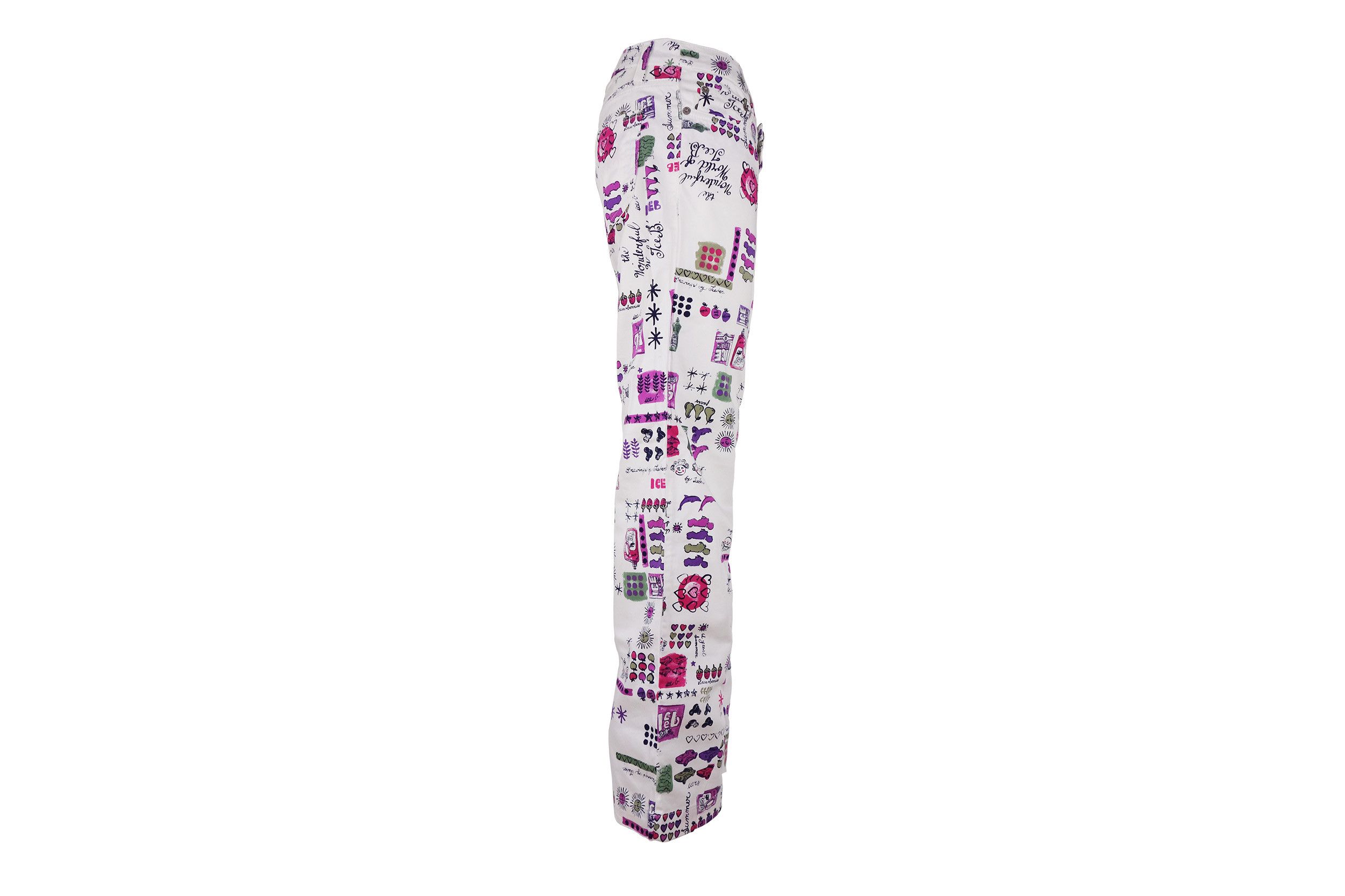 Iceberg Iceberg Ice B Print Jeans Cotton Pants Monogram Pink Vintage Size 29" - 10 Thumbnail