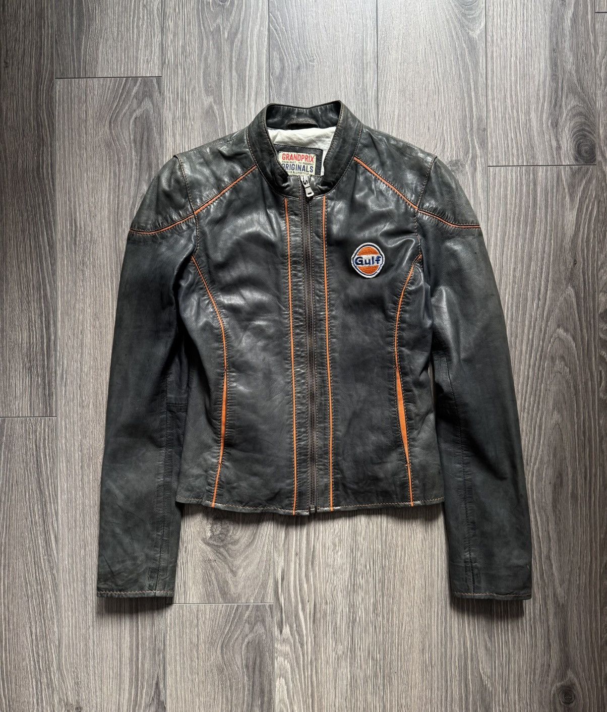Other Grandprix Originals Women's Gulf Leather Racing Jacket Size XS / US 0-2 / IT 36-38 - 3 Thumbnail