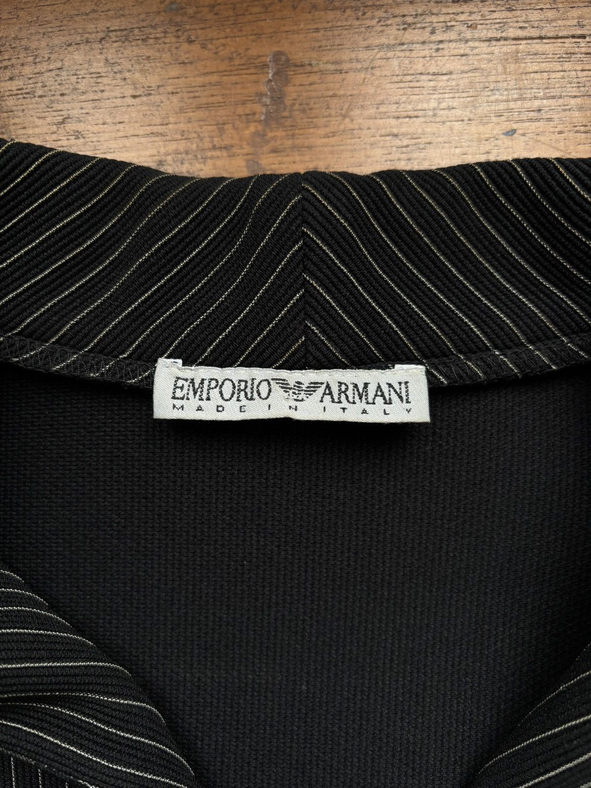 Emporio Armani 90s Emporio Armani Pinstripe Concealed Button Shacket Size US M / EU 48-50 / 2 - 5 Thumbnail