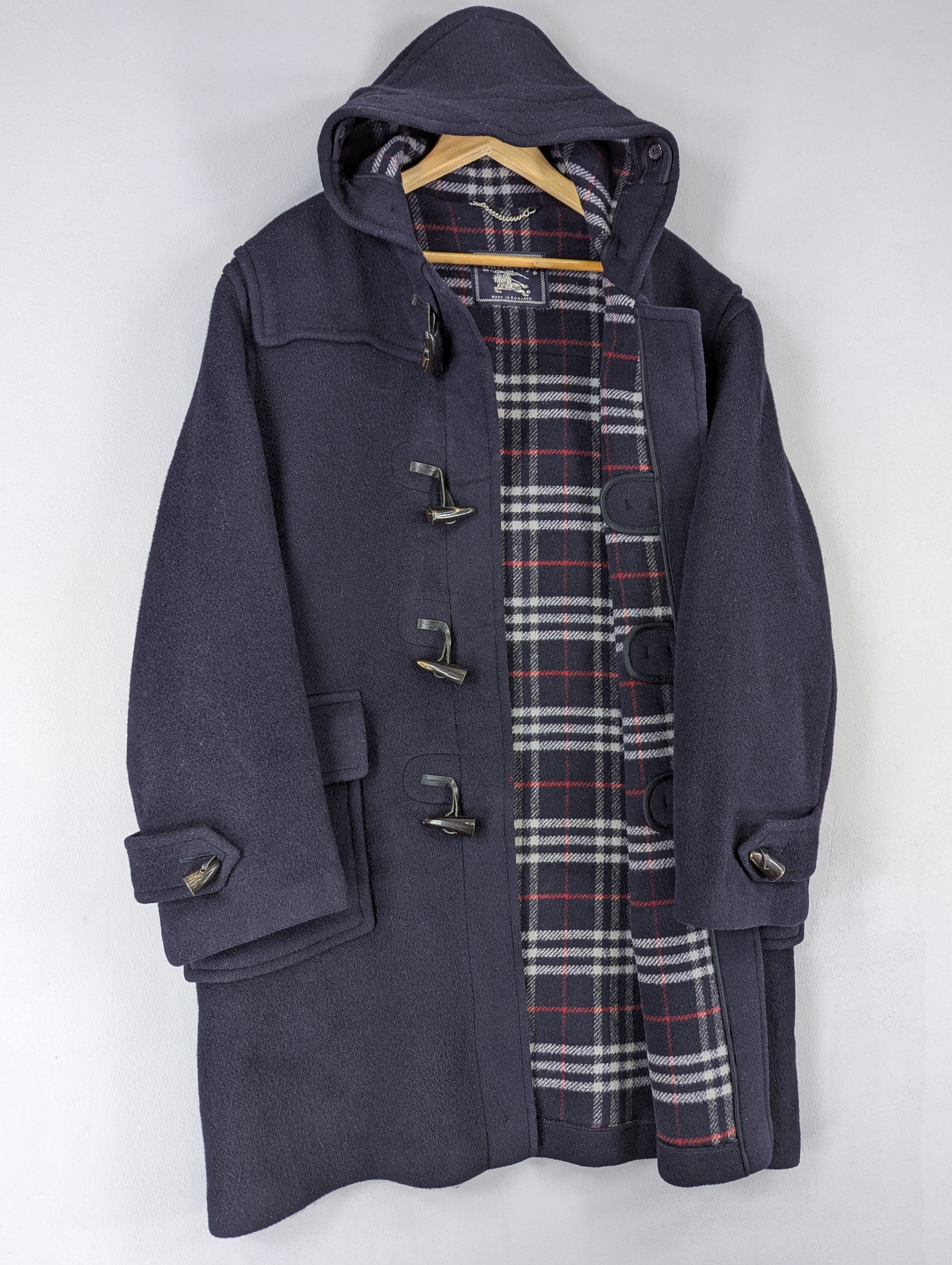 Burberry Vintage 90s Burberrys Nova Check Duffle Coat Made In England Size US L / EU 52-54 / 3 - 4 Thumbnail