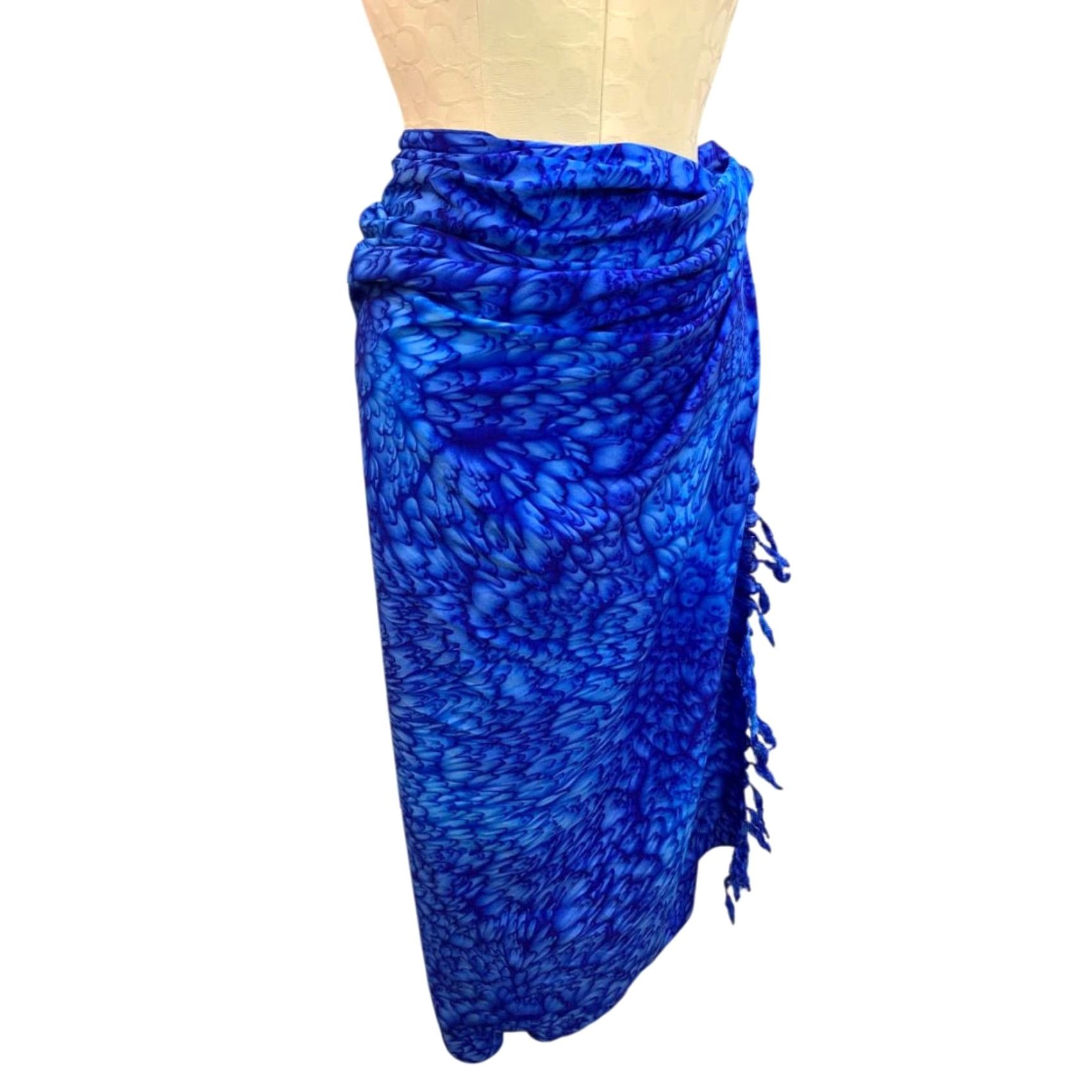 Erima Rima Sarong Beach Wear Swim Cover Up One Size 42"x 72" Blue Women Cover Up Size ONE SIZE - 2 Thumbnail