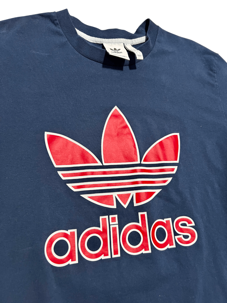 Adidas Adidas Retro Logo Navy & Red Graphic T-Shirt Size US L / EU 52-54 / 3 - 2 Thumbnail