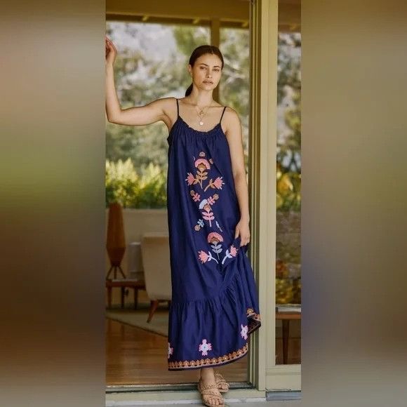 Other Anthropologie Womens Dress Size Large Blue Malika Size L / US 10 / IT 46 - 7 Thumbnail