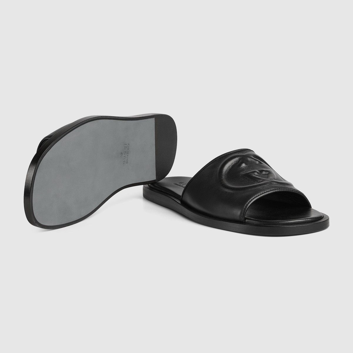 Gucci o1loc1c0625 Slide Sandals with Interlocking G in Black Size US 9.5 / EU 42-43 - 3 Thumbnail