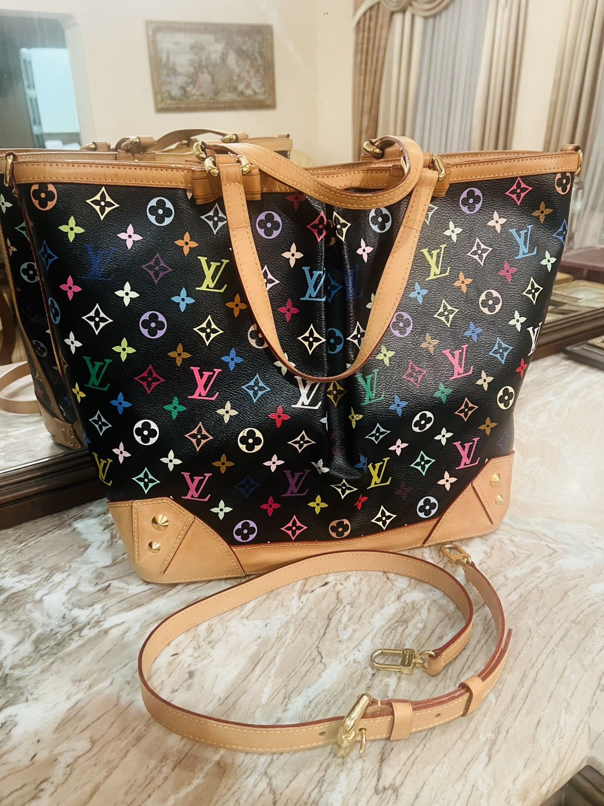Louis Vuitton LOUIS VUITTON Monogram Multicolor Sharleen GM Tote Bag Noir Size ONE SIZE - 1 Thumbnail