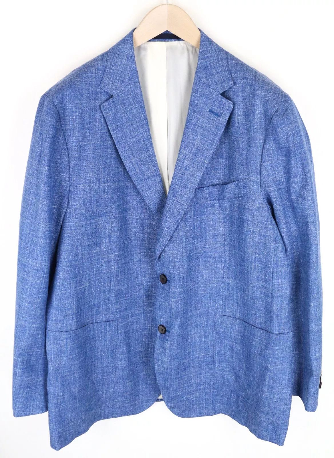 Suitsupply HAVANA UK50S Blue Wool Silk Linen Blazer 62867 Size 50S - 2 Thumbnail
