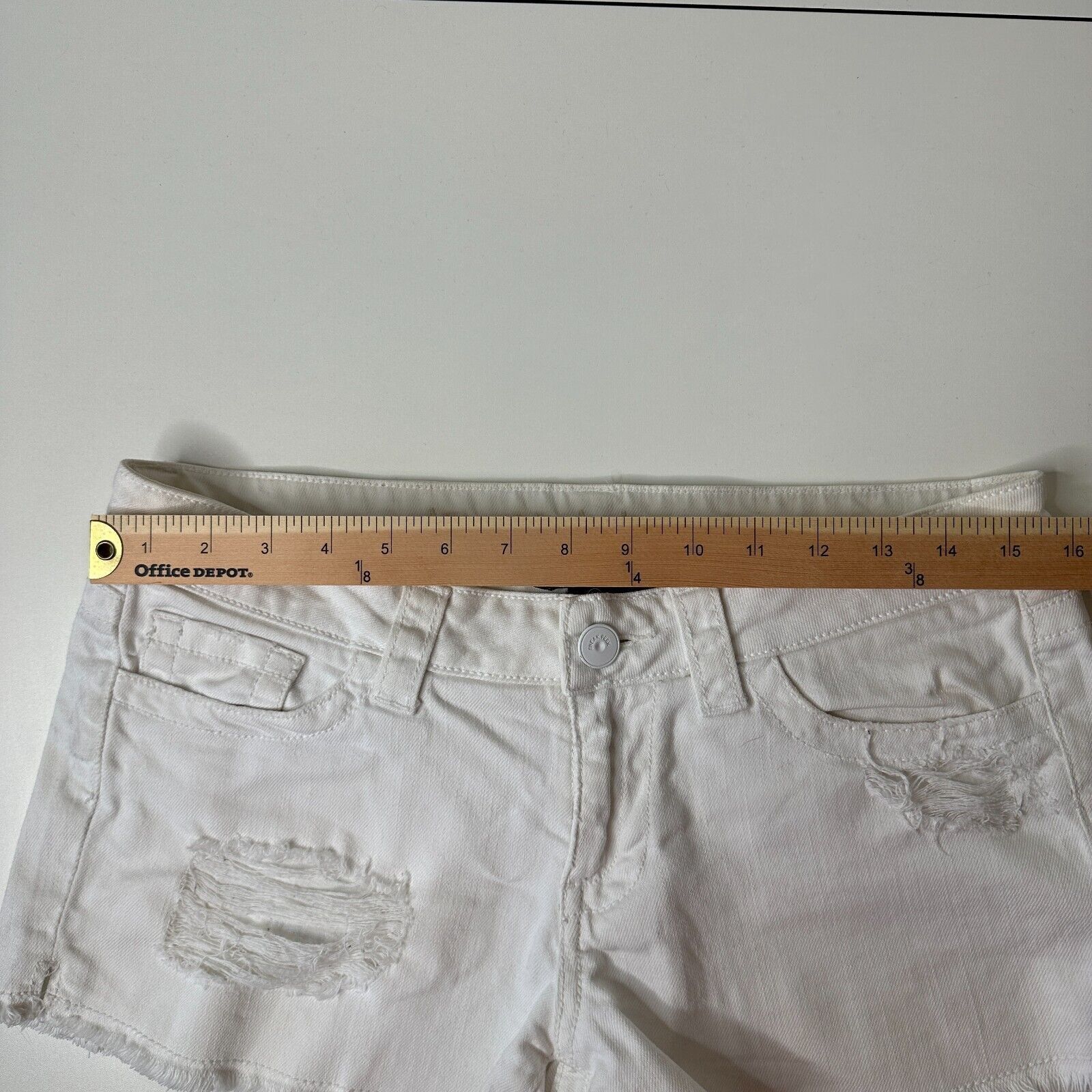 Other Adore Your Denim SPJ White Distress Denim Shorts Raw Edge Size 30" / US 8 / IT 44 - 11 Thumbnail